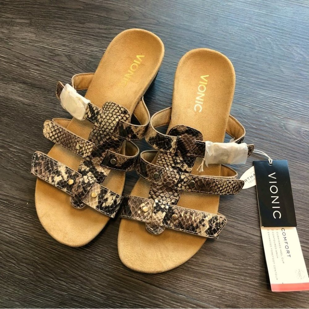 Vionic Snakeskin Pattern Sandals - image 2